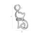 Pakabukas "Kačiukas" su kristalu 925 13x6 mm. 1 vnt. SID0073