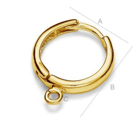 Vergoldete Ohrringhaken 925 17x15 mm. 1 Paar SID0092