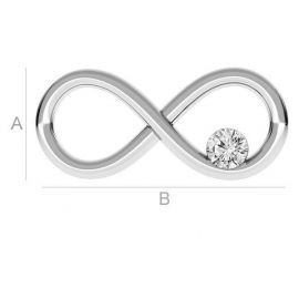 Links connectors "Infinity" with Swarovski eye 925 16x8 mm. 1 pcs. SID0076