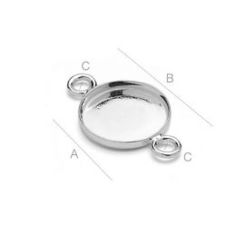 Verbindungsstecker für Cabochon 925 18x11 mm. 1 Stück.