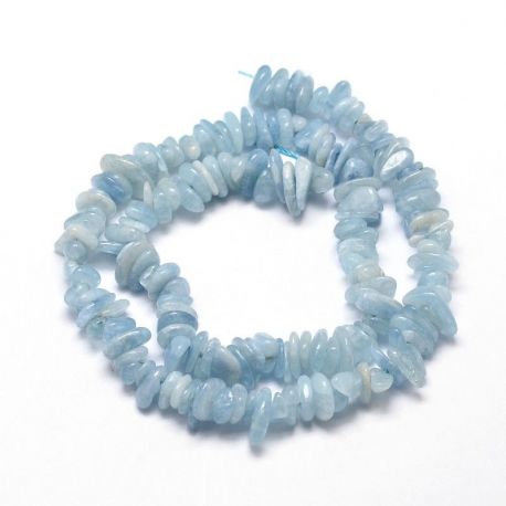 Natural Aquamarine chips 14-5x10-4 mm., 1 strand AK1658