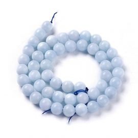 Natural Aquamarine beads 8-8.5 mm., 1 strand light blue