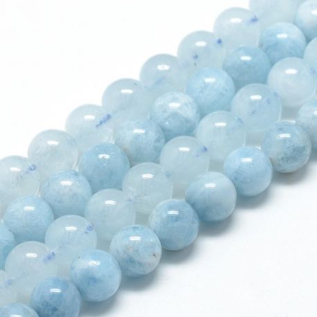 Natural Aquamarine beads 7.5-8 mm., 1 strand AK1676