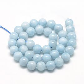 Natural Aquamarine beads 7.5-8 mm., 1 strand 