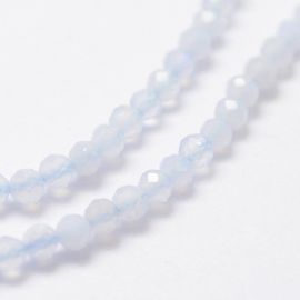 Natural Aquamarine beads 2 mm., 1 strand light blue