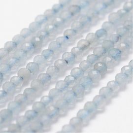 Natural Aquamarine beads 1.8 mm., 1 strand light blue