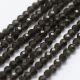 Natural Obsidian beads 2 mm., 1 strand 