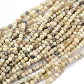Dabiskas Āfrikas baltās opāla pērles 4 mm., 1 dzīsla