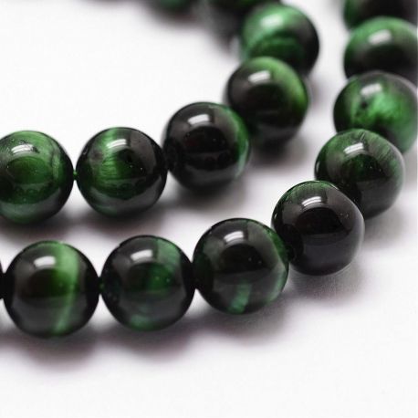 Natural Beads of the Tiger Eye 8.5-9 mm., 1 strand AK1691