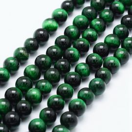Tiigrisilma looduslikud helmed 10 mm., 1 ahelaga