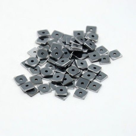 Synthetic Hematite 6x6x1 mm. ~100 pcs, 1 bag AK1664