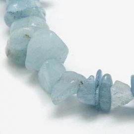 Natural Aquamarine rubble 8-5x8-5 mm., 1 strand light blue