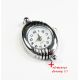 Mechanical clock with element, silver color 30x21 mm