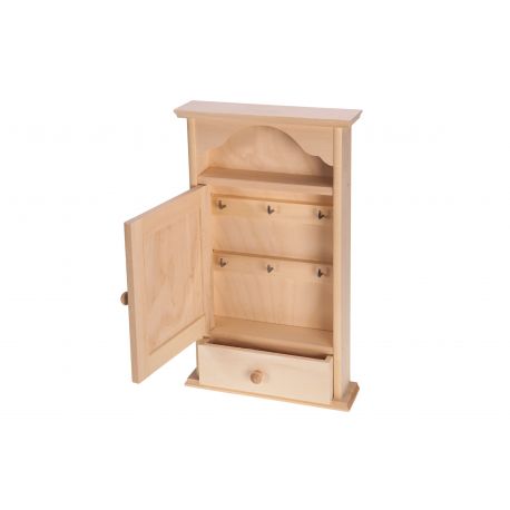 Holzkiste für Schlüssel mit Schublade 36x22x6 cm MED0046