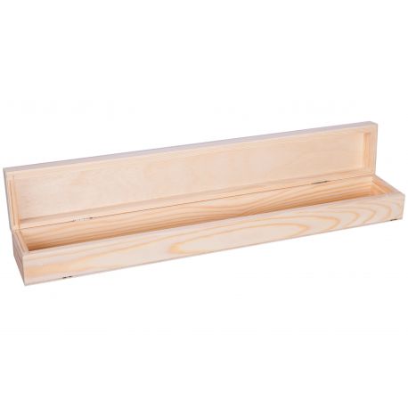 Holzkiste für Erstkommunionkerze, Nadeln 46x7x6 cm MED0041