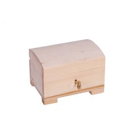 Medinė dėžutė - skrynelė su rakteliu 10x7x7 cm