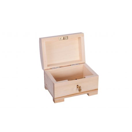Wooden box - chest with key 10x7x7 cm MED0042