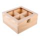 Wooden box for tea with glass 16x16x8 cm MED0048