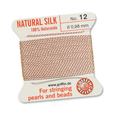 GRIFFIN silk thread with needle No.12 0.98 mm., 1 roll VV0748