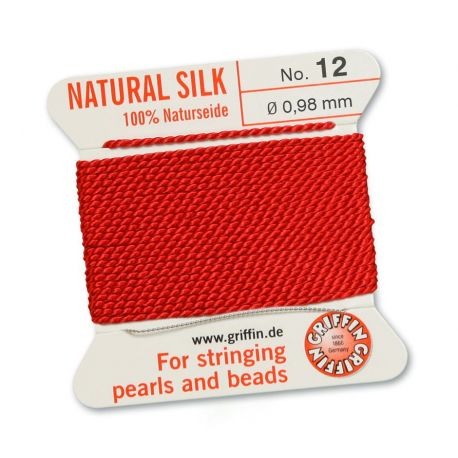GRIFFIN silk thread with needle No.12 0.98 mm., 1 roll VV0749