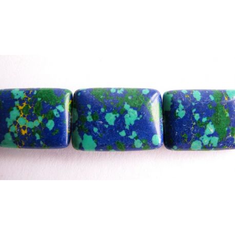 Synthetic turquoise beads blue rectangular 13x18mm