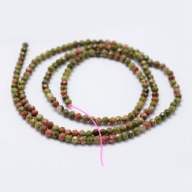 Natural Unakito beads 2 mm., 1 strand 