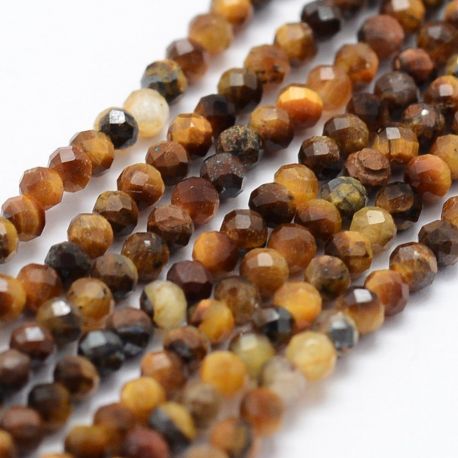 Natural Beads of the Tiger Eye 2 mm., 1 strand AK1718