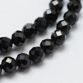 Dabiski melni spineta oļi 3 mm., 1 pavediens