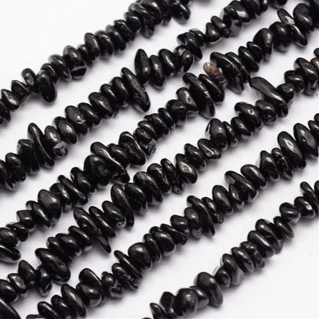 Чипсы Natural Black Spinel 4-12x4-12 мм., 1 прядь AK1721