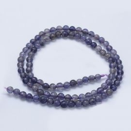 Dabīgas jolīta pērles 4 mm., 1 dzīsla