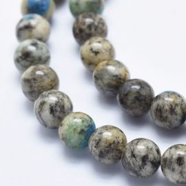 Looduslikud K2 graniit-Jaspio-asuriidist helmed 8 mm., 1 haruga