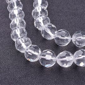 Glass beads transparent 10 mm., 1 strand KK0336
