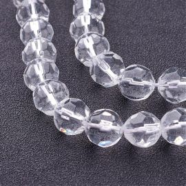 Stikliniai karoliukai skaidrūs 10 mm., 1 gija KK0336