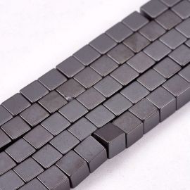 Synthetische Hämatitperlen 4x4 mm, 1 Strang