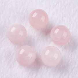 Semi-drilled natural Pink Quartz beads 8 mm. 2 pcs., 1 bag