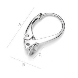Auskaru āķi daļēji urbtām lodītēm 925 17x10 mm. 1 pāris SID0086