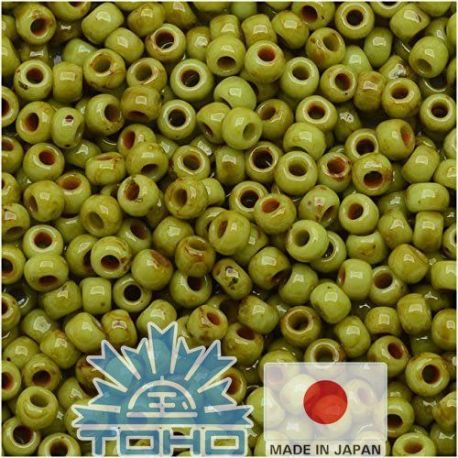 Бисер TOHO® Seed Beads HYBRID Sour Apple - Picasso 11/0 (2,2 мм) 10 г. TR-11-Y310