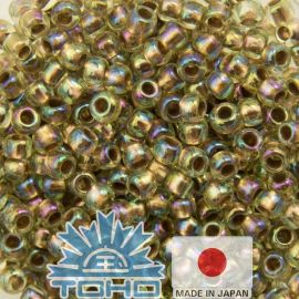 TOHO® Binge Gold-Lined Rainbow Lt Jonquil 11/0 (2.2 mm) 10 g.