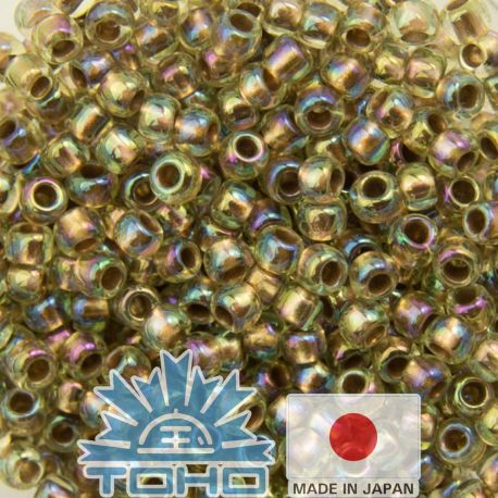 TOHO® Biseris Gold-Lined Rainbow Lt Jonquil 11/0 (2,2 mm) 10 g. TR-11-998