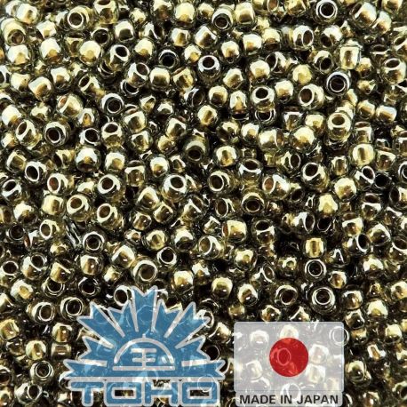 TOHO® Besier Gold-Lined Black Diamond 11/0 (2.2 mm) 10 g. TR-11-993