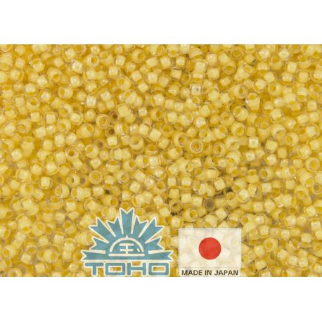 TOHO® Biseris Inside-Color Crystal/Butter-Lined 11/0 (2,2 mm) 10 g. TR-11-961