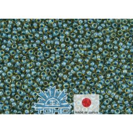 TOHO® sēklu pērles iekšpusē ar krāsu Jonquil / tirkīza oderējumu 11/0 (2,2 mm) 10 g.