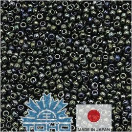 TOHO® Samenperlen Metallic Moss 11/0 (2,2 mm) 10 g, 1 Beutel für Schlüssel grau-grün-blau