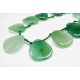 Avantiurin beads green, flat drop shape 18x14 mm