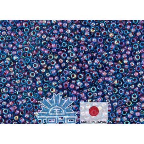 TOHO® Seed Beads Inside-Color Aqua/Oxblood-Lined 11/0 (2.2 mm) 10 g. TR-11-381