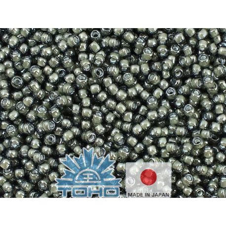 TOHO® Seed Beads Inside-Color Black Diamond/White-Lined 11/0 (2.2 mm) 10 g. TR-11-371
