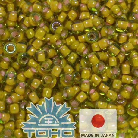 TOHO® seemnehelmed värvilised Jonquil / Apricot vooderdatud 11/0 (2,2 mm) 10 g. TR-11-302