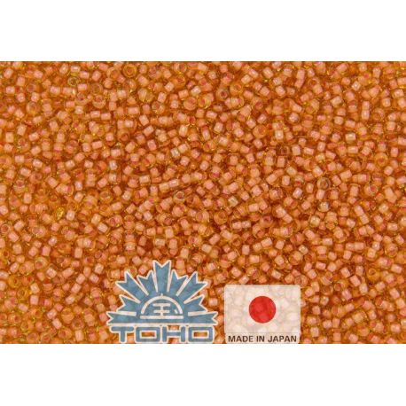 TOHO® Seed Beads Inside-Color Lt Topaz/Peach-Lined 11/0 (2.2 mm) 10 g. TR-11-301