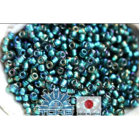 TOHO® sēklu krelles iekšpusē ar kristālu / metālu ar zilganzaļu pārklājumu 11/0 (2,2 mm) 10 g. TR-11-270
