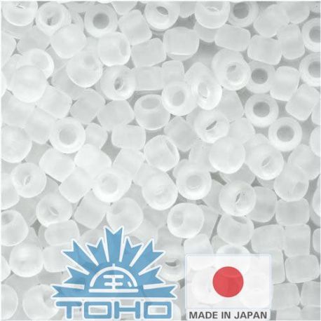 Бисер TOHO®, прозрачный матовый кристалл 11/0 (2,2 мм) 10 г. TR-11-1F